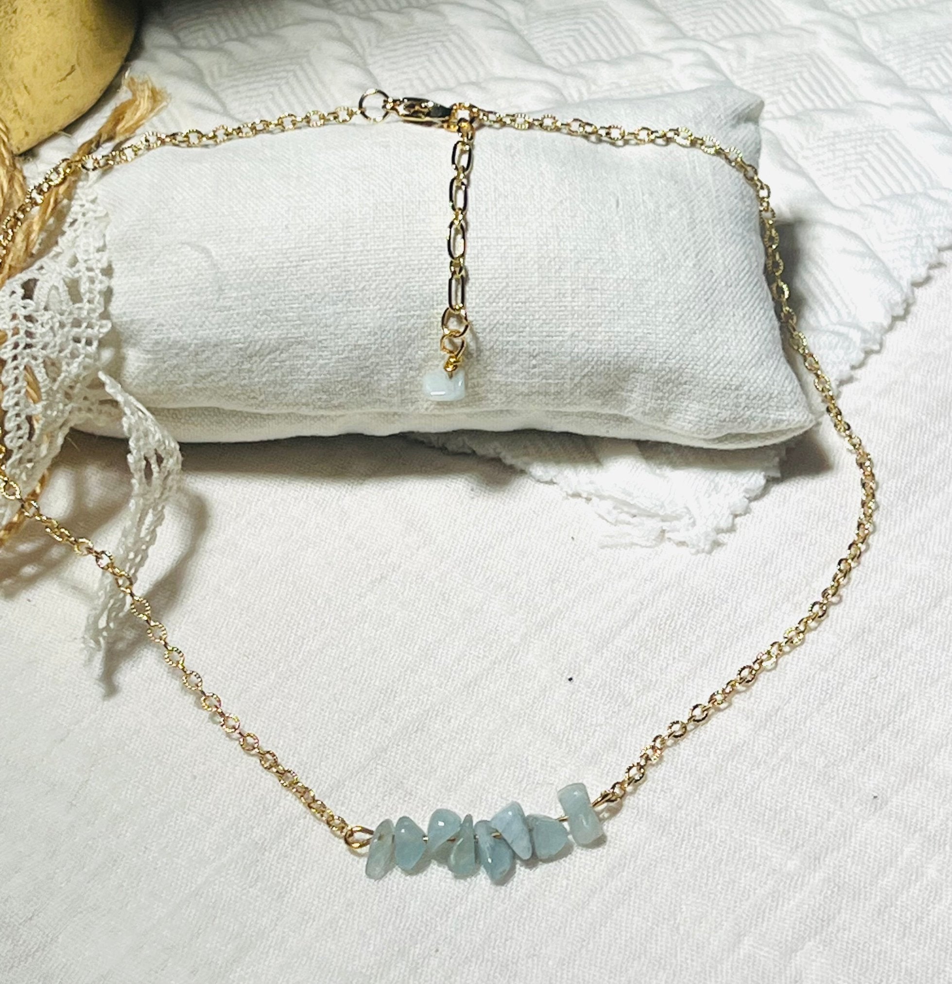 Arun collier plaqué or avec Pierres semi - précieuses - Inès & Zoé