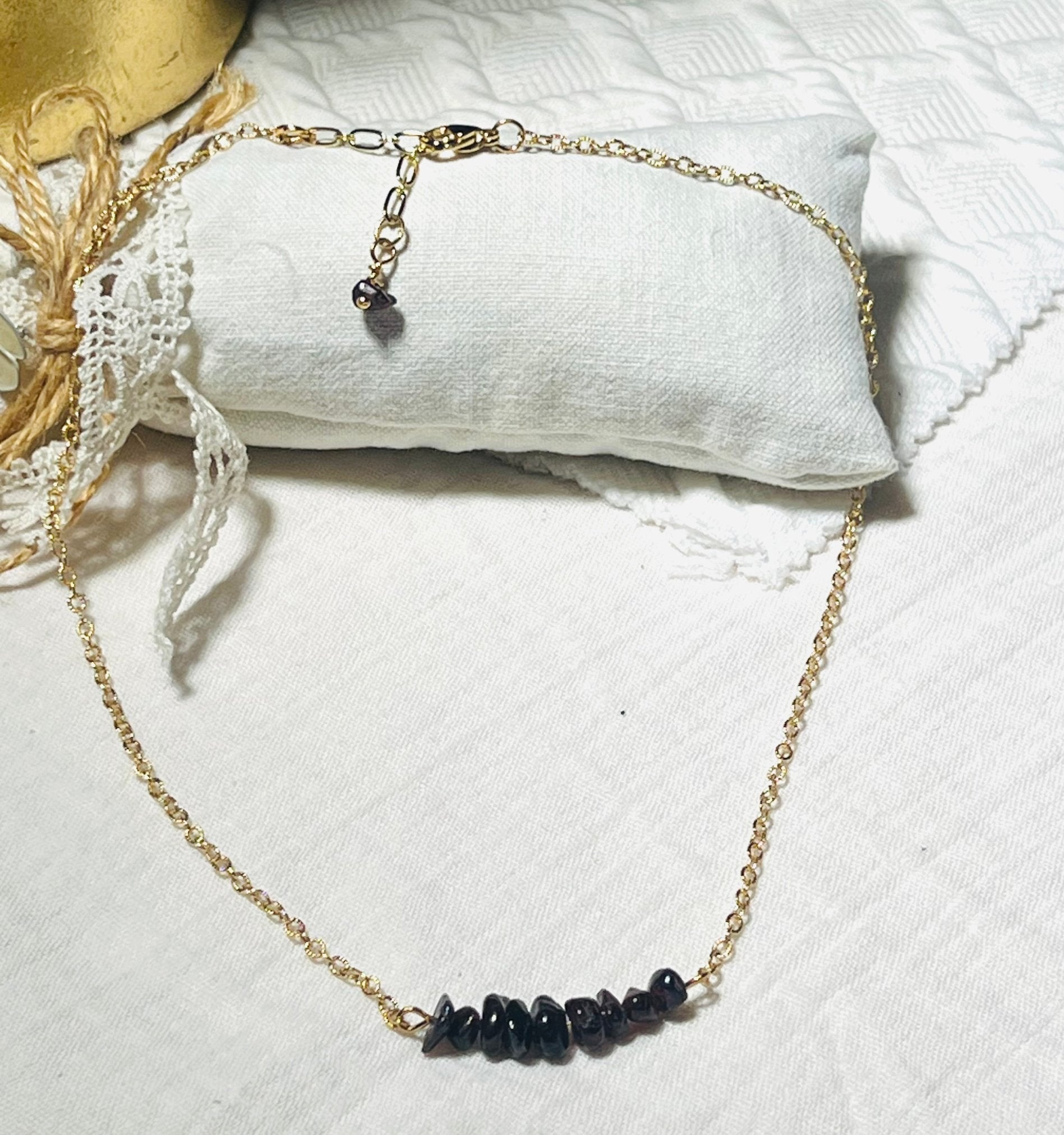 Arun collier plaqué or avec Pierres semi - précieuses - Inès & Zoé