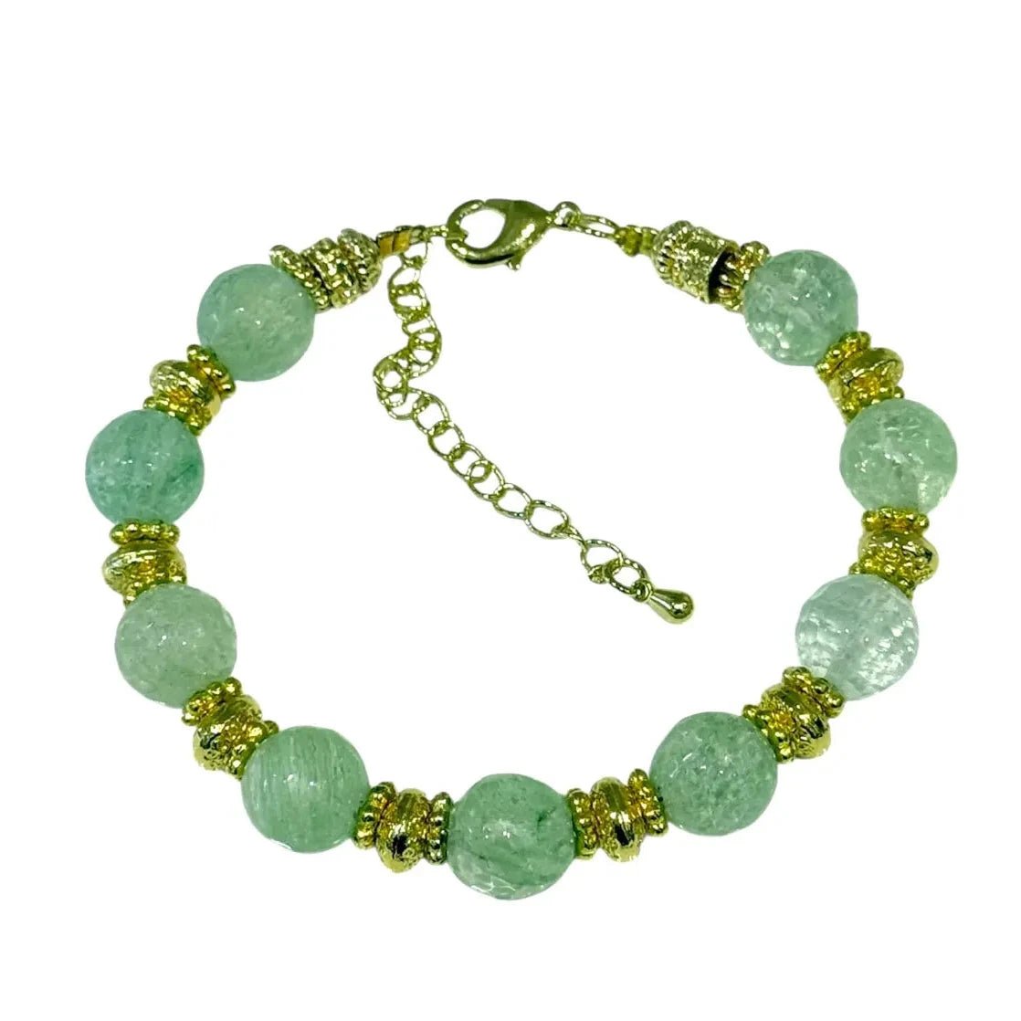 Bracelet AMRIT – Jade facetté & plaqué or - Inès & Zoé