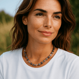 Collier ras - de - cou Aura – Agates naturelles et plaqué or - Inès & Zoé