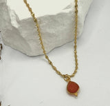 DEV Collier plaqué or et Cornaline. - Inès & Zoé