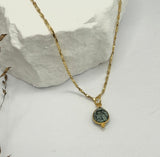 DEV Collier plaqué or et Turquoise Africaine. - Inès & Zoé