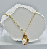 GITA collier plaqué or et Perle d'eau douce. - Inès & Zoé