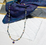 INDIRA collier plaqué or avec Pierres semi - précieuses Tourmaline et Améthyste - Inès & Zoé