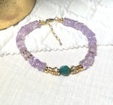 JAYA Bracelet en plaqué or avec pierres semi - précieuses Améthyste - Inès & Zoé