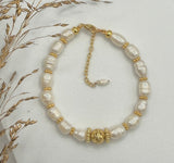 PRAN Bracelet en plaqué or avec Perles d'eau Douce. - Inès & Zoé