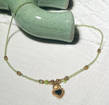 TAMOUL collier plaqué or avec Pierres semi - précieuses Aventurine. - Inès & Zoé