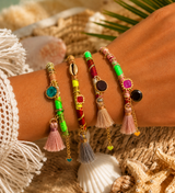 Bracelet AROA - 4 déclinaisons portées en accumulation - style Summer Bohème Chic - Inès & Zoé