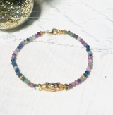 CHANDRA  Bracelet en plaqué or avec pierres semi-précieuses Tourmaline.