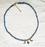 ANJALI collier plaqué or avec Pierres semi-précieuses Sodalite Bleue.