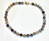 Collier ras-de-cou Aura – Agates naturelles et plaqué or