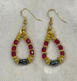 Alba - Boucles d’oreilles – Plaqué or, perles africaines et Swarovski - Inès & Zoé