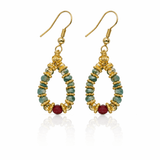 Bala - Boucles d’oreilles – Plaqué or, turquoise africaine et Swarovski - Inès & Zoé