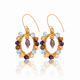 Boucles ILONA – Plaqué or & Perles Toupies Miroirs - Inès & Zoé