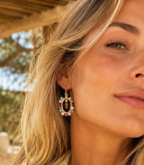 Boucles ILONA – Plaqué or & Perles Toupies Miroirs - Inès & Zoé