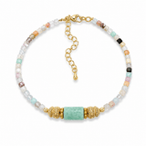 Bracelet AMARA – Tourmaline, Amazonite & Plaqué Or - Inès & Zoé
