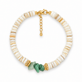 Bracelet EDEN AVENTURINE – Nacre naturelle, Aventurine & plaqué or - Inès & Zoé
