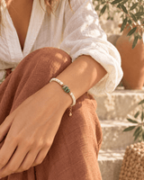 Bracelet EDEN AVENTURINE – Nacre naturelle, Aventurine & plaqué or - Inès & Zoé