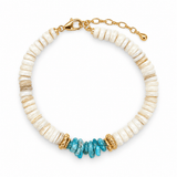 Bracelet EDEN TURQUOISE – Nacre naturelle, Turquoise & plaqué or - Inès & Zoé