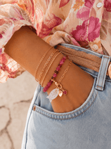 Bracelet LINO — Rubis & Quartz Rose - Inès & Zoé