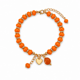 Bracelet Milo – Perles Heishi orange & plaqué or - Inès & Zoé