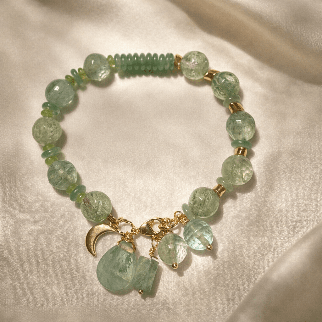 Bracelet SALY – Agathe verte et plaqué or - Inès & Zoé
