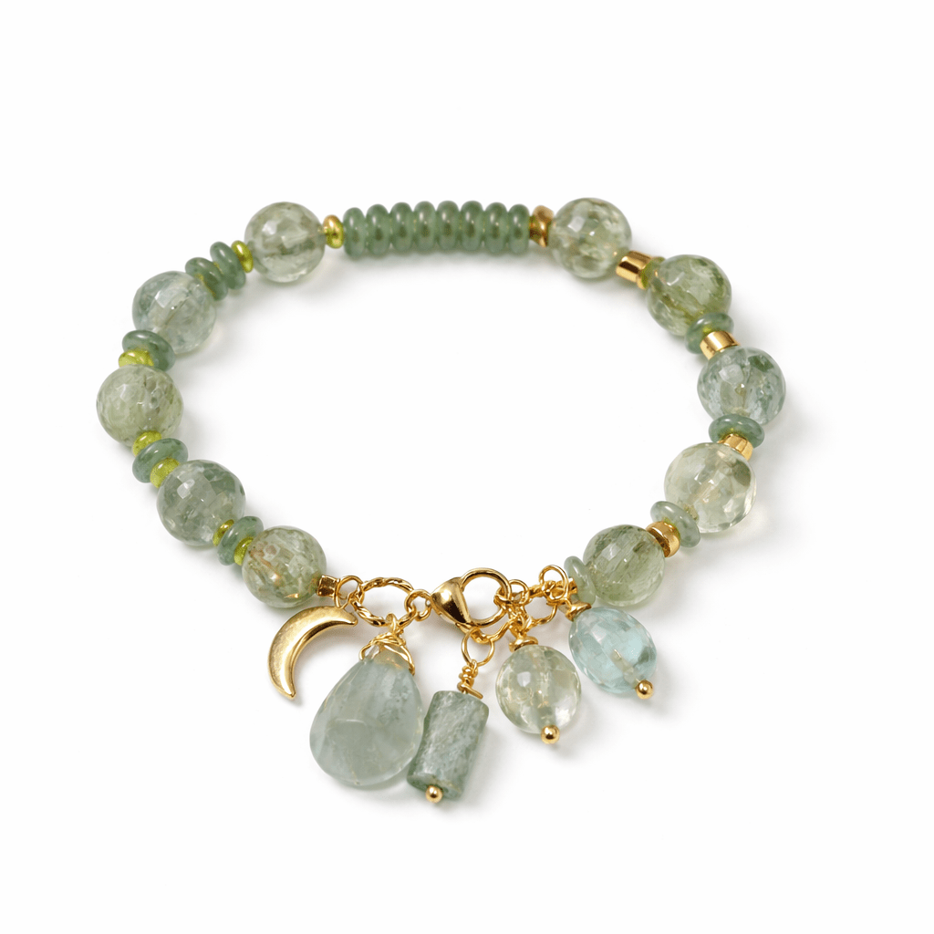 Bracelet SALY – Agathe verte et plaqué or - Inès & Zoé