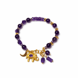 Bracelet SALY en améthyste et plaqué or - Inès & Zoé