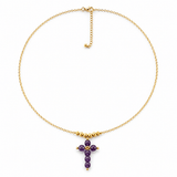 Collier Croix Améthyste Plaqué Or - Inès & Zoé