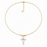 Collier Croix Howlite Plaqué Or - Inès & Zoé