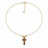 Collier Croix Œil de Tigre Plaqué Or - Inès & Zoé