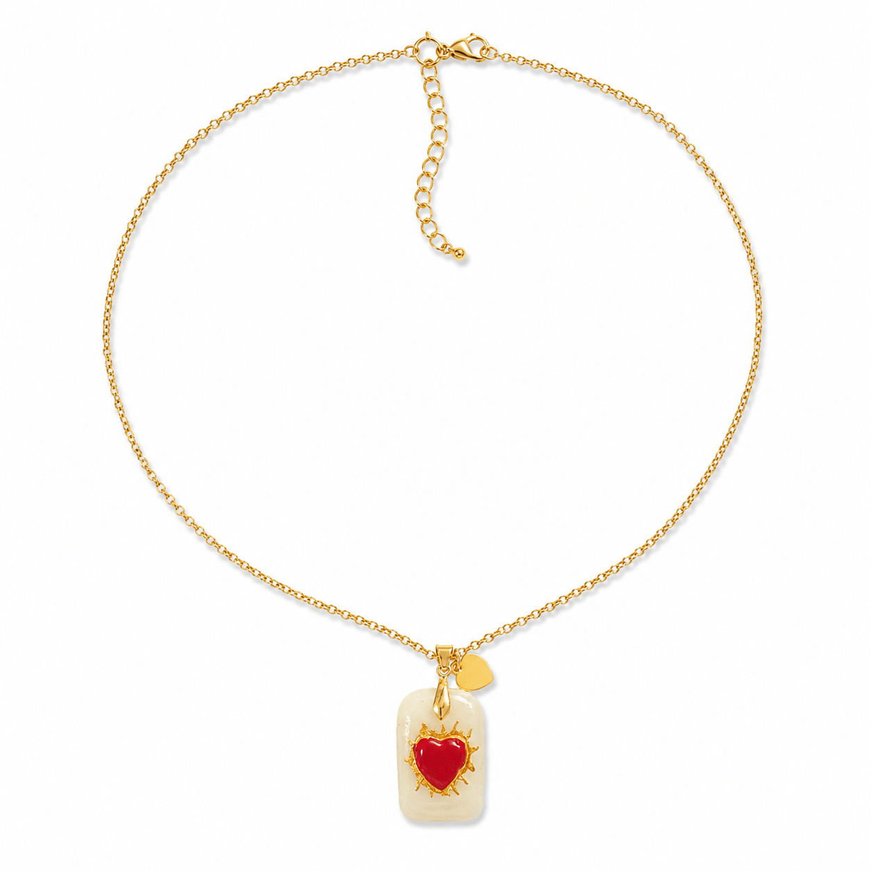 Collier Nanha Dil – Cœur Porcelaine & Plaqué Or - Inès & Zoé