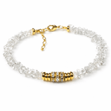 KIRTAN Bracelet en plaqué or avec pierres semi - précieuses Quartz blanc. - Inès & Zoé