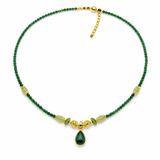 OJAS collier plaqué or avec Pierres semi - précieuses malachite et Aventurine - Inès & Zoé